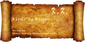 Király Kleon névjegykártya